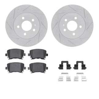 R1 Concepts WBUH1-73025 Brake Rotors - Carbon Coated - D/S W/ Optimum Oe Pads & Hdw